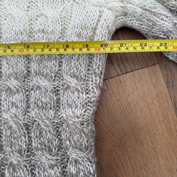 Lauren Ralph Lauren Cream Gray Brown Ombré Cable Knit Cowl Neck Sweater XL - Picture 4 of 5